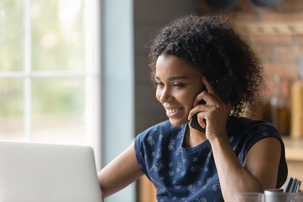 Woman making a phone call.