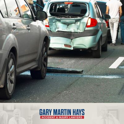 Rear bumper smashed in after an Atlanta car accident