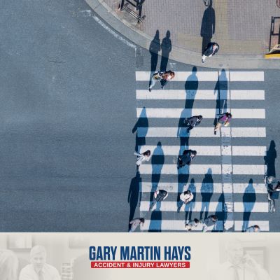 Pedestrians in a crosswalk in downtown Atlanta, GA